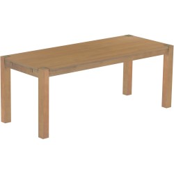 Esstisch 200x80 Rio Kanto Eiche natur massiver Pinien Holztisch - vorgerichtet für Ansteckplatten - Tisch ausziehbar