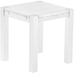 Esstisch 73x73 Rio Kanto Schneeweiss massiver Pinien Holztisch - vorgerichtet für Ansteckplatten - Tisch ausziehbar