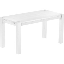 Esstisch 150x73 Rio Kanto Schneeweiss massiver Pinien Holztisch - vorgerichtet für Ansteckplatten - Tisch ausziehbar