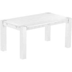 Esstisch 160x90 Rio Kanto Schneeweiss massiver Pinien Holztisch - vorgerichtet für Ansteckplatten - Tisch ausziehbar