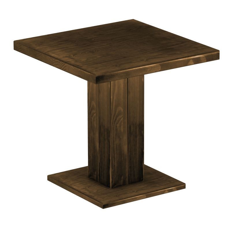 Säulentisch 80x80 Rio UNO Eiche antik massiver Pinien Holztisch - Esszimmertisch