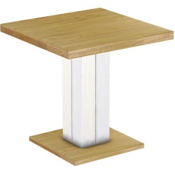 Säulentisch 80x80 Rio UNO Brasil Weiss massiver Pinien Holztisch - Esszimmertisch