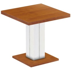 Säulentisch 80x80 Rio UNO Kirschbaum Weiss massiver Pinien Holztisch - Esszimmertisch