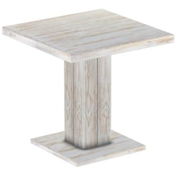 Säulentisch 80x80 Rio UNO Shabby Brasil massiver Pinien Holztisch - Esszimmertisch