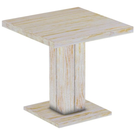 Säulentisch 80x80 Rio UNO Shabby Honig massiver Pinien Holztisch - Esszimmertisch