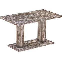 Säulentisch 140x80 Rio UNO Shabby Antik Eiche massiver Pinien Holztisch - Esszimmertisch