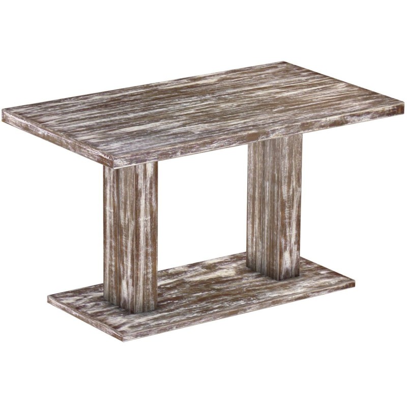 Säulentisch 140x80 Rio UNO Shabby Antik Eiche massiver Pinien Holztisch - Esszimmertisch