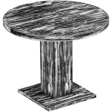 Säulentisch 100 rund Rio UNO Shabby Antik Ebenholz massiver Pinien Holztisch - Esszimmertisch