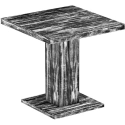 Säulentisch 80x80 Rio UNO Shabby Antik Ebenholz massiver Pinien Holztisch - Esszimmertisch