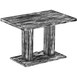 Säulentisch 120x80 Rio UNO Shabby Antik Ebenholz massiver Pinien Holztisch - Esszimmertisch