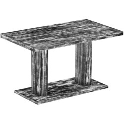 Säulentisch 140x80 Rio UNO Shabby Antik Ebenholz massiver Pinien Holztisch - Esszimmertisch