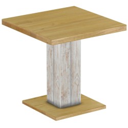 Säulentisch 80x80 Rio UNO Shabby Platte Brasil massiver Pinien Holztisch - Esszimmertisch