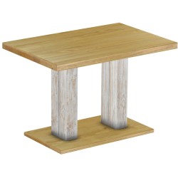 Säulentisch 120x80 Rio UNO Shabby Platte Brasil massiver Pinien Holztisch - Esszimmertisch