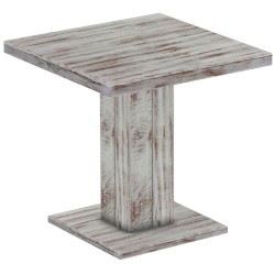 Säulentisch 80x80 Rio UNO Shabby Nussbaum massiver Pinien Holztisch - Esszimmertisch