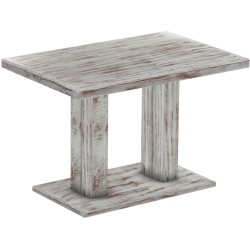 Säulentisch 120x80 Rio UNO Shabby Nussbaum massiver Pinien Holztisch - Esszimmertisch