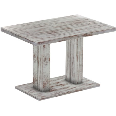 Säulentisch 120x80 Rio UNO Shabby Nussbaum massiver Pinien Holztisch - Esszimmertisch