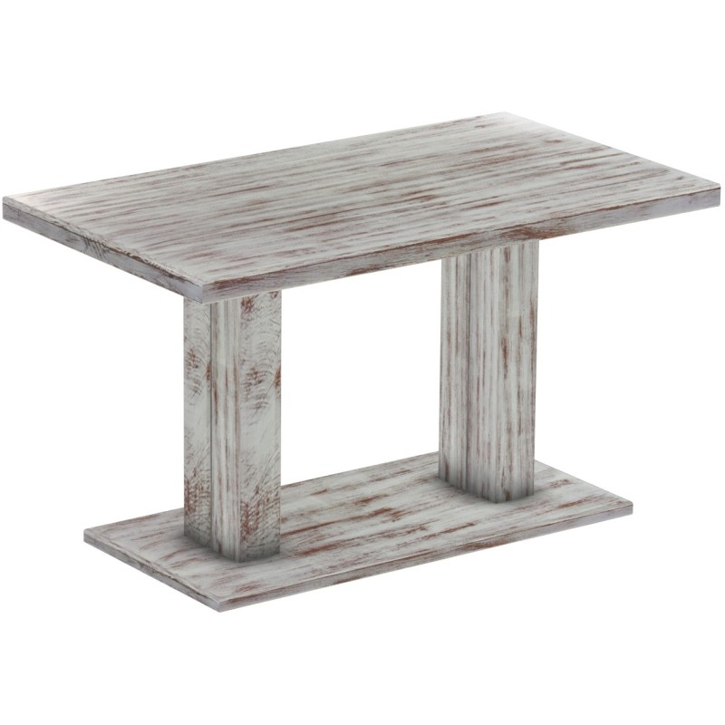 Säulentisch 140x80 Rio UNO Shabby Nussbaum massiver Pinien Holztisch - Esszimmertisch