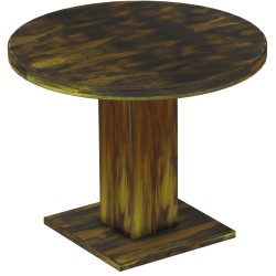 Säulentisch 100 rund Rio UNO Goldmix massiver Pinien Holztisch - Esszimmertisch