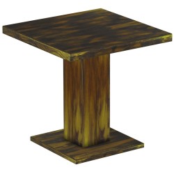 Säulentisch 80x80 Rio UNO Goldmix massiver Pinien Holztisch - Esszimmertisch