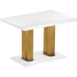 Säulentisch 120x80 Rio UNO Brasil Platte weiss massiver Pinien Holztisch - Esszimmertisch