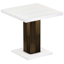 Säulentisch 80x80 Rio UNO Eiche Platte weiss massiver Pinien Holztisch - Esszimmertisch