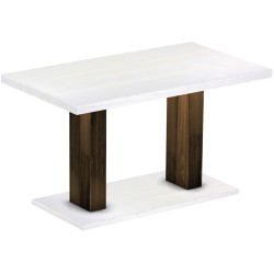 Säulentisch 140x80 Rio UNO Eiche Platte weiss massiver Pinien Holztisch - Esszimmertisch