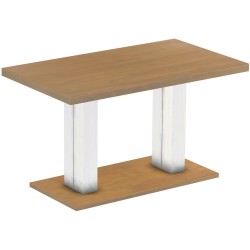 Säulentisch 140x80 Rio UNO Eiche natur weiss massiver Pinien Holztisch - Esszimmertisch