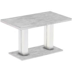 Säulentisch 140x80 Rio UNO Beton Weiss massiver Pinien Holztisch - Esszimmertisch