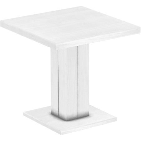 Säulentisch 80x80 Rio UNO Schneeweiss massiver Pinien Holztisch - Esszimmertisch