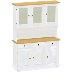 Highboard Eiche hell Weiss Massivholz Echtholz Pinienmöbel Wohnzimmer