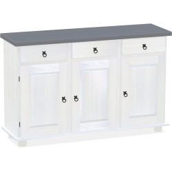 Sideboard Seidengrau Weiss Massivholz Echtholz Pinienmöbel Wohnzimmer