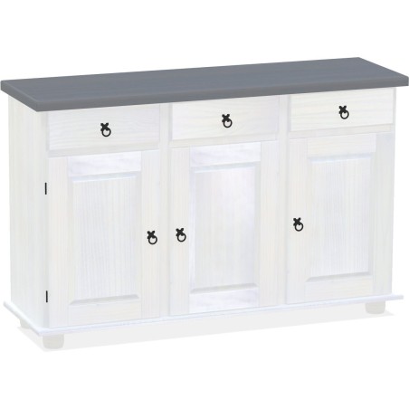 Sideboard Seidengrau Weiss Massivholz Echtholz Pinienmöbel Wohnzimmer