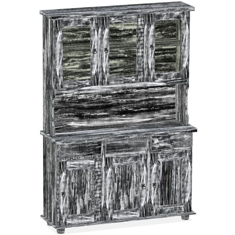 Highboard Shabby Antik Ebenholz Massivholz Echtholz Pinienmöbel Wohnzimmer