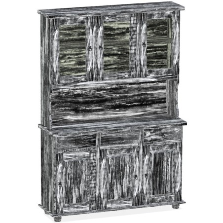 Highboard Shabby Antik Ebenholz Massivholz Echtholz Pinienmöbel Wohnzimmer