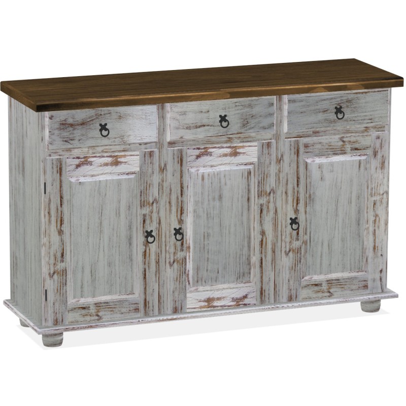 Sideboard Shabby Platte Eiche Massivholz Echtholz Pinienmöbel Wohnzimmer