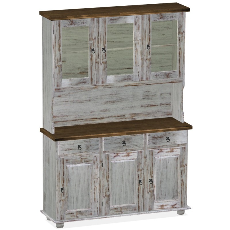 Highboard Shabby Platte Eiche Massivholz Echtholz Pinienmöbel Wohnzimmer