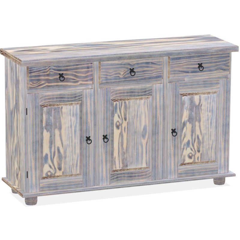 Sideboard Zebra Afrika Massivholz Echtholz Pinienmöbel Wohnzimmer