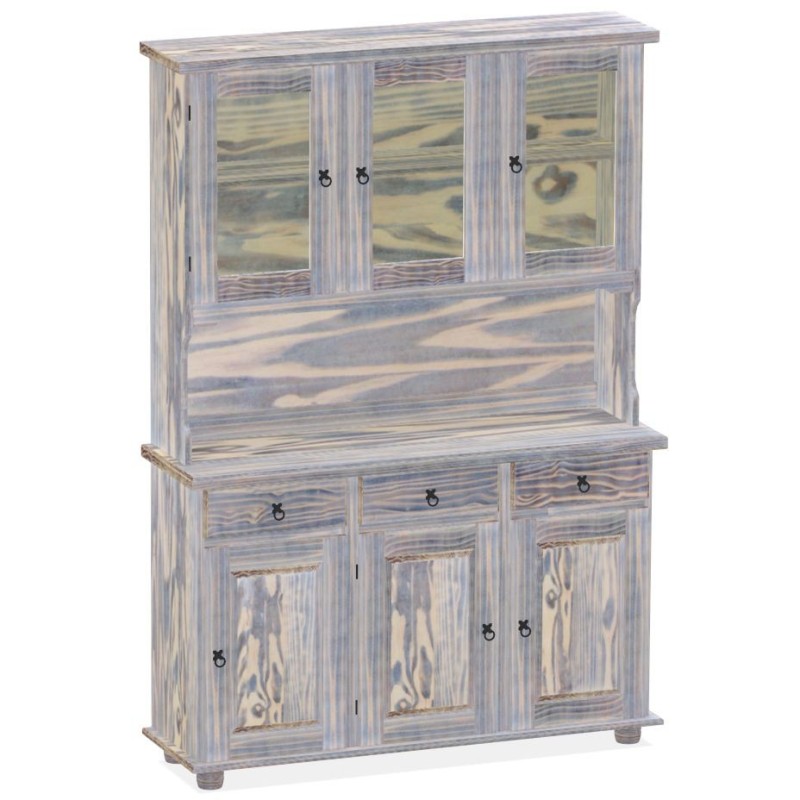 Highboard Zebra Afrika Massivholz Echtholz Pinienmöbel Wohnzimmer