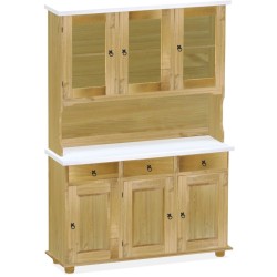 Highboard Brasil Platte weiss Massivholz Echtholz Pinienmöbel Wohnzimmer