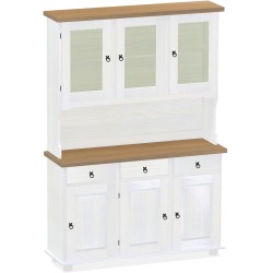 Highboard Eiche natur weiss Massivholz Echtholz Pinienmöbel Wohnzimmer