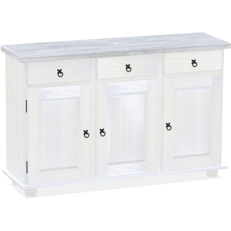 Sideboard Beton Weiss Massivholz Echtholz Pinienmöbel Wohnzimmer