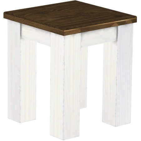 Hocker Rio Classico Farbton Eiche Weiss massive Pinien Holzhocker