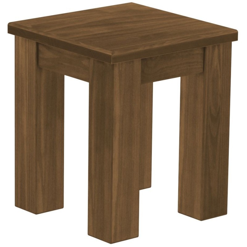 Hocker Rio Classico Farbton Nussbaum massive Pinien Holzhocker