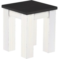 Hocker Rio Classico Farbton Ebenholz Weiss massive Pinien Holzhocker