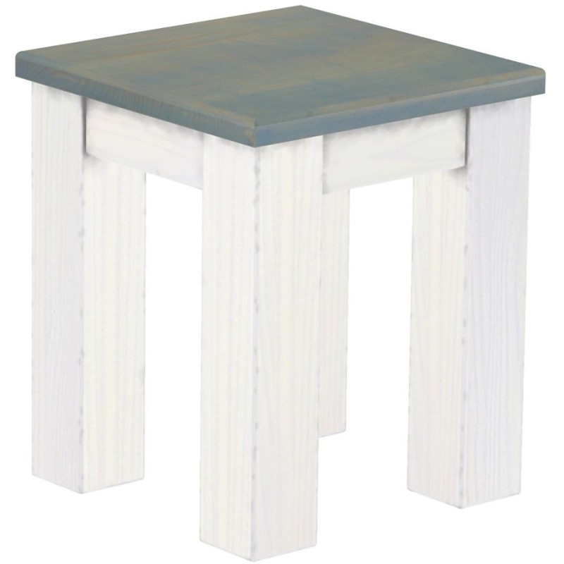 Hocker Rio Classico Farbton Taubengrau Weiss massive Pinien Holzhocker