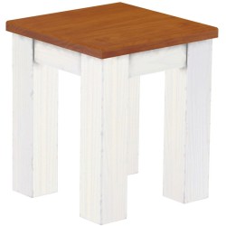 Hocker Rio Classico Farbton Kirschbaum Weiss massive Pinien Holzhocker