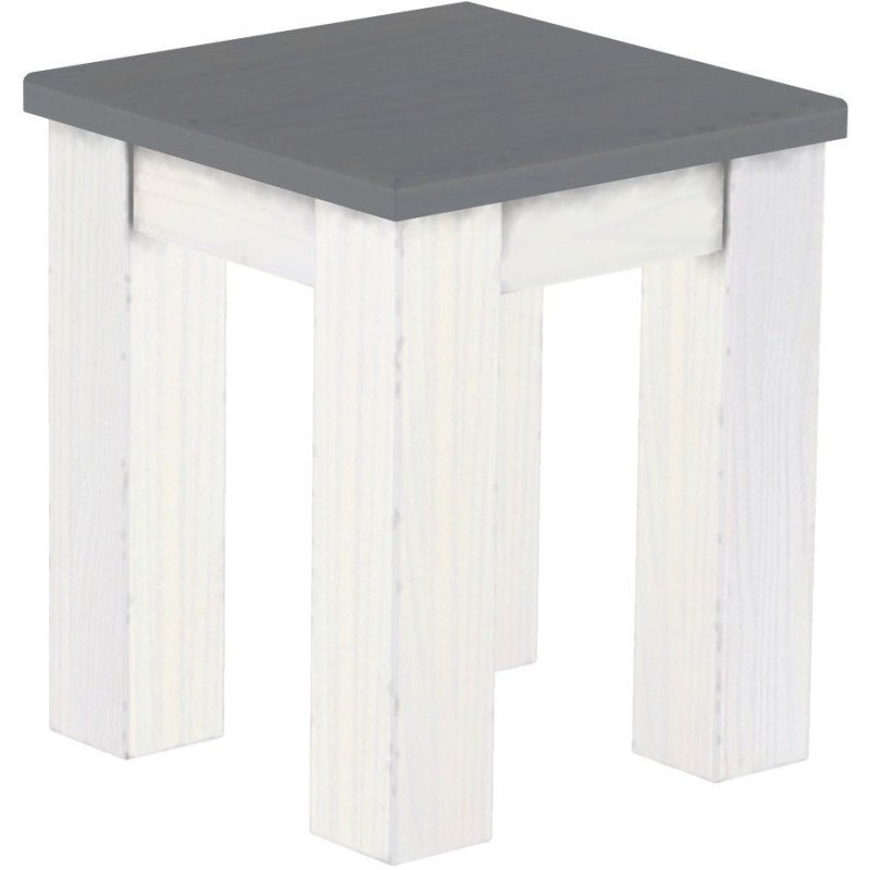 Hocker Rio Classico Farbton Seidengrau Weiss massive Pinien Holzhocker