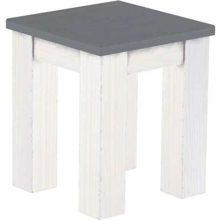 Hocker Rio Classico Farbton Seidengrau Weiss massive Pinien Holzhocker