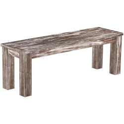 Sitzbank 130 Rio Classico Farbton Shabby Antik Eiche massive Pinien Holzbank - Bank