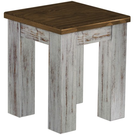 Hocker Rio Classico Farbton Shabby Platte Eiche massive Pinien Holzhocker